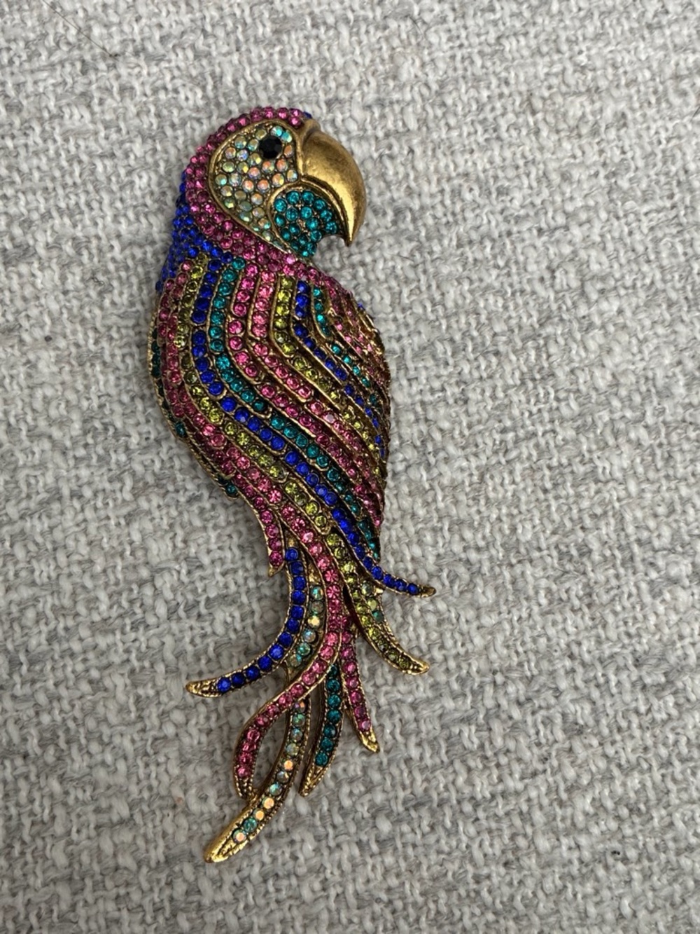 Multicolor Parrot Crystal Brooch - Decorative Bird Pin